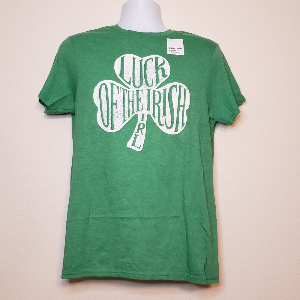 Sonoma Goods For Life Men's Soft Green Luck of the Irish Short Sleeve T-Shirt M